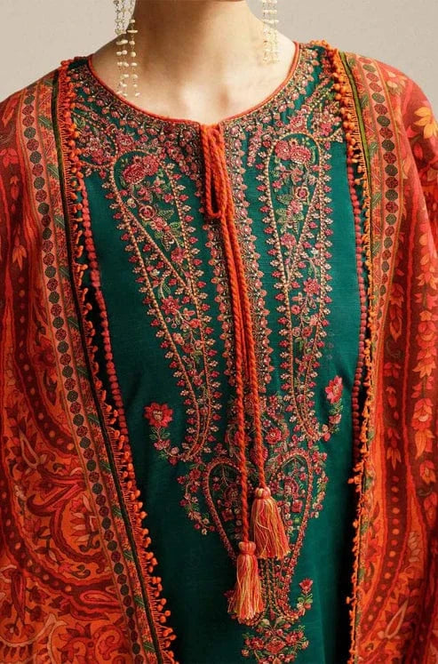 Hussain Rehar SP-01 Embroidered Lawn 3pc - Image 2
