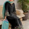 SC-882 Black Embroidered Dhanak 3pc Wt
