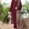 Chikenkari D-762 Mehroon Lawn Embroidered 3pc