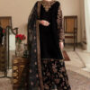 BRQ-107 Black Velvet Embroidered 3pc Wt