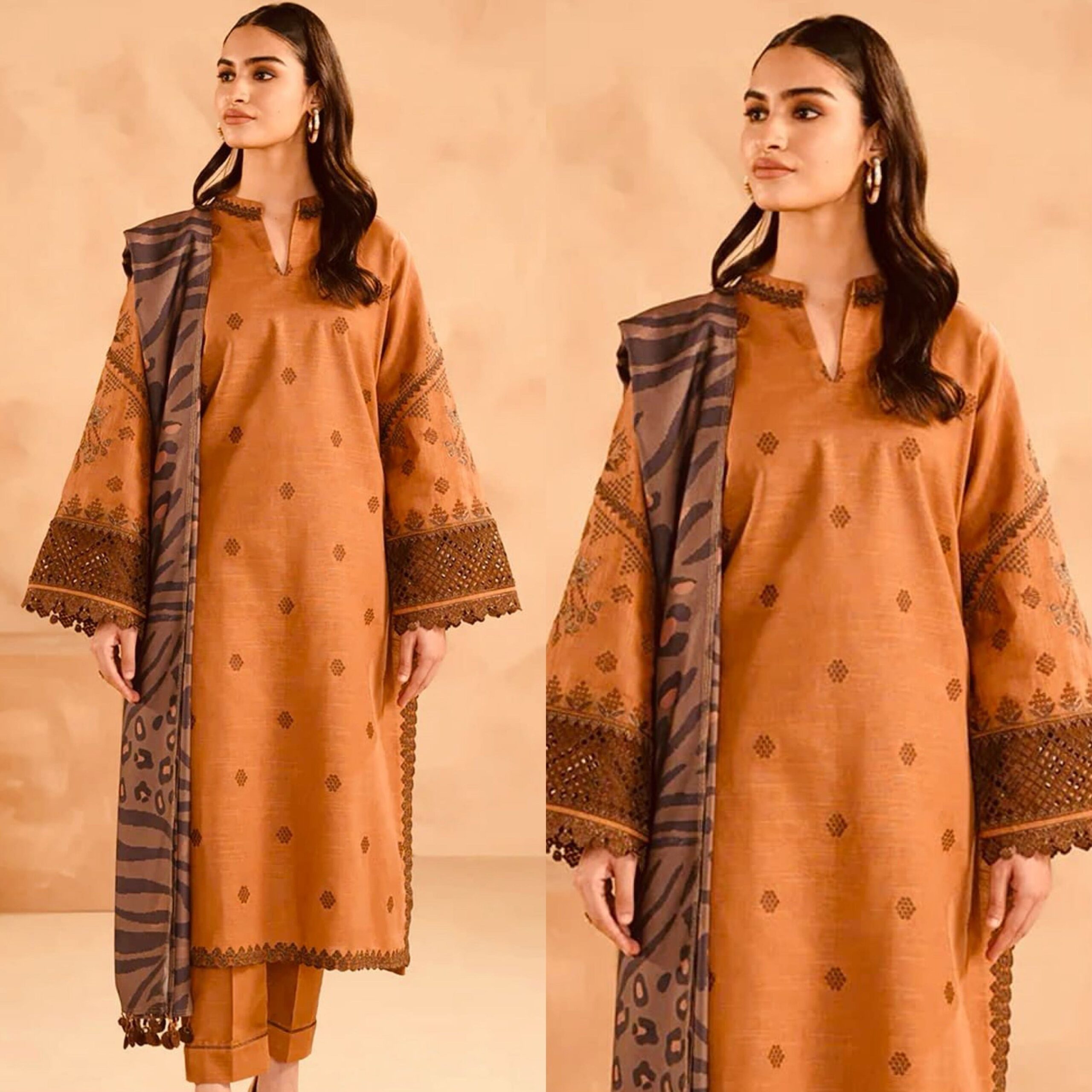 Nishat CH-01 Embroidered Dhanak 3pc - Image 2