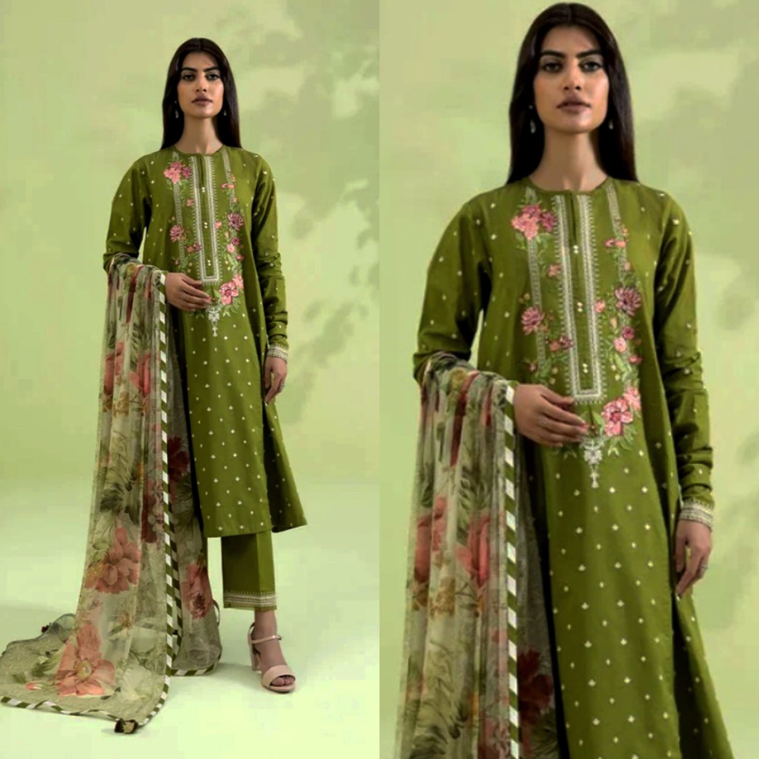 Sapphire SP-01 Embroidered Dhanak 3pc - Image 2