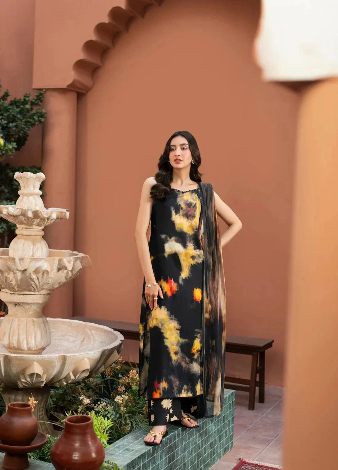 Ac-155 Shamooz Silk Printed 3pc Wt