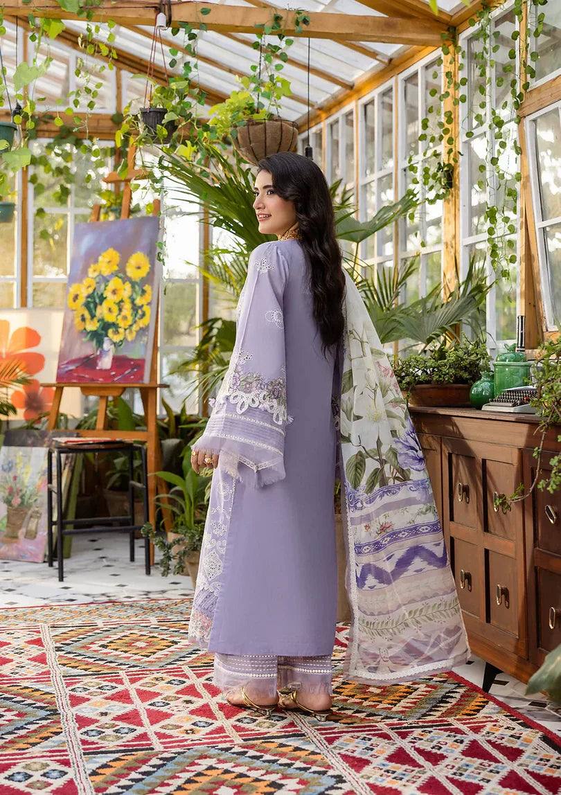 EID COLLECTION Elaf lavender love ChikenKari Embroidered 3pc Lawn Collection - Image 2