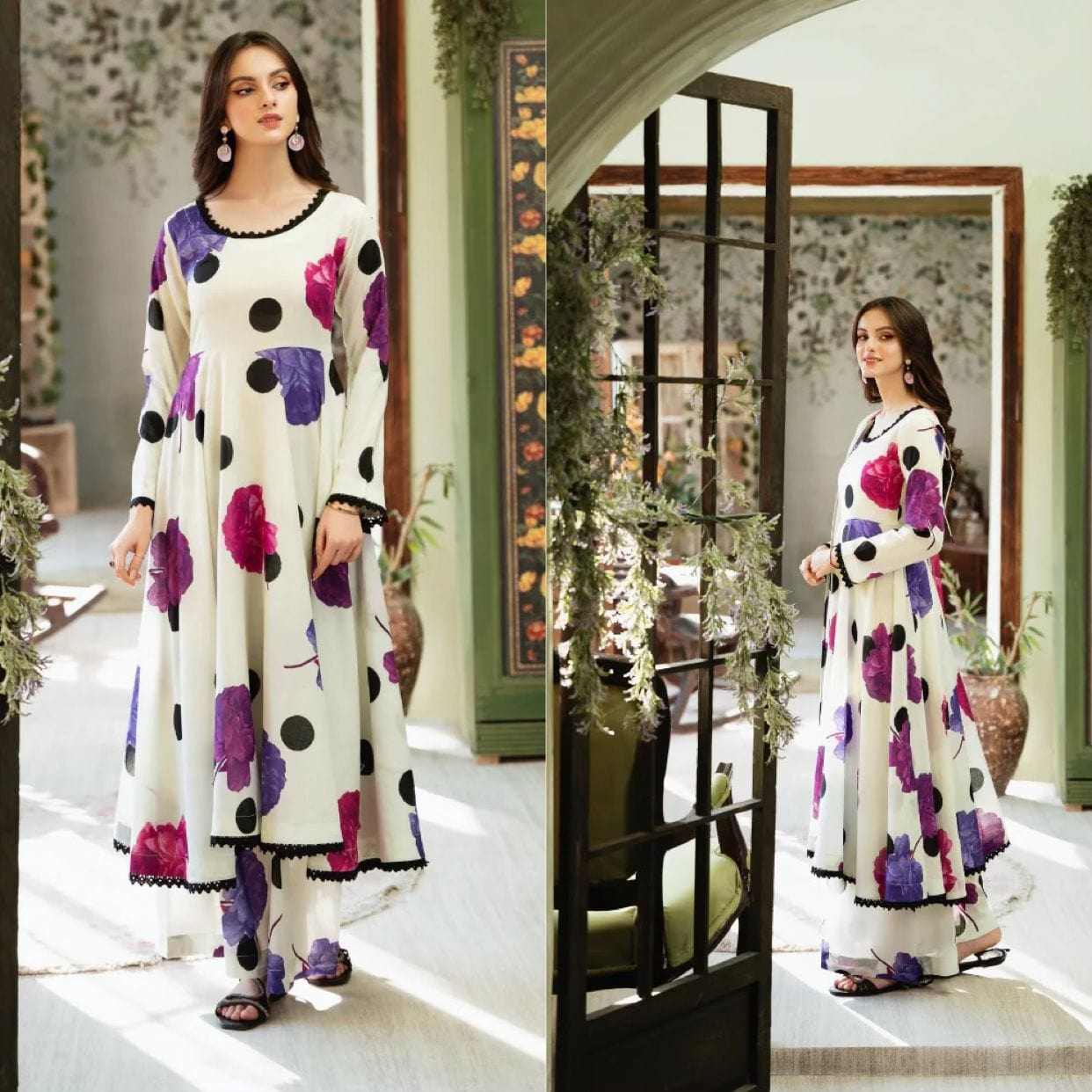 D-827 Silk Printed 3pc Wt - Image 2